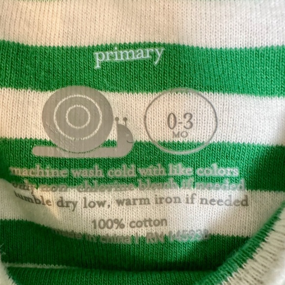Primary Green Striped Onesie, Size 0-3 M, MSRP $16.50 - Picture 4 of 5